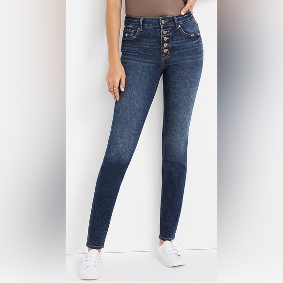 Edgely High Rise Super Skinny Jeans 0 Long - Picture 1 of 6